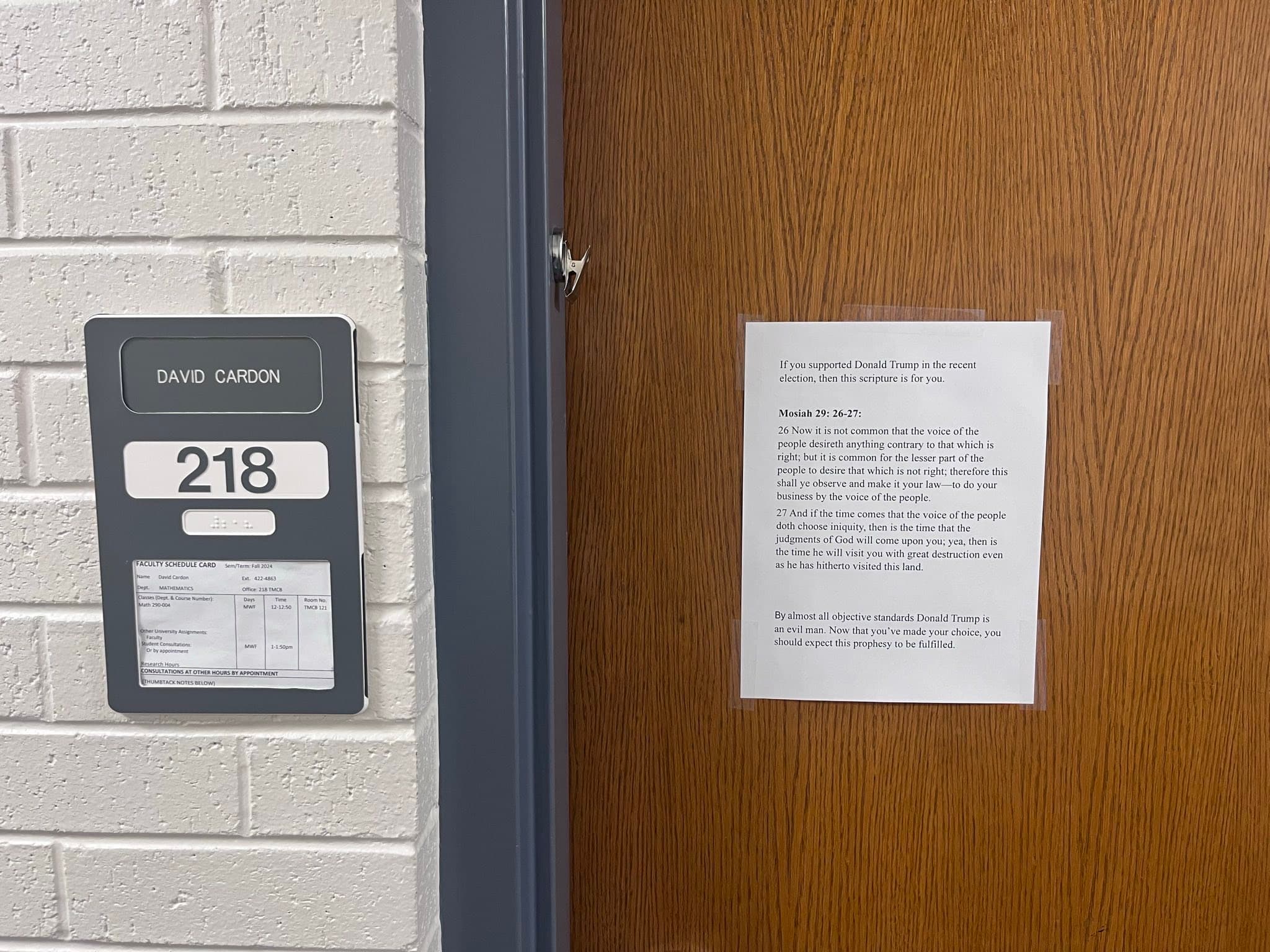 BYU Professor Quotes Scripture to Condemn Trump Voters