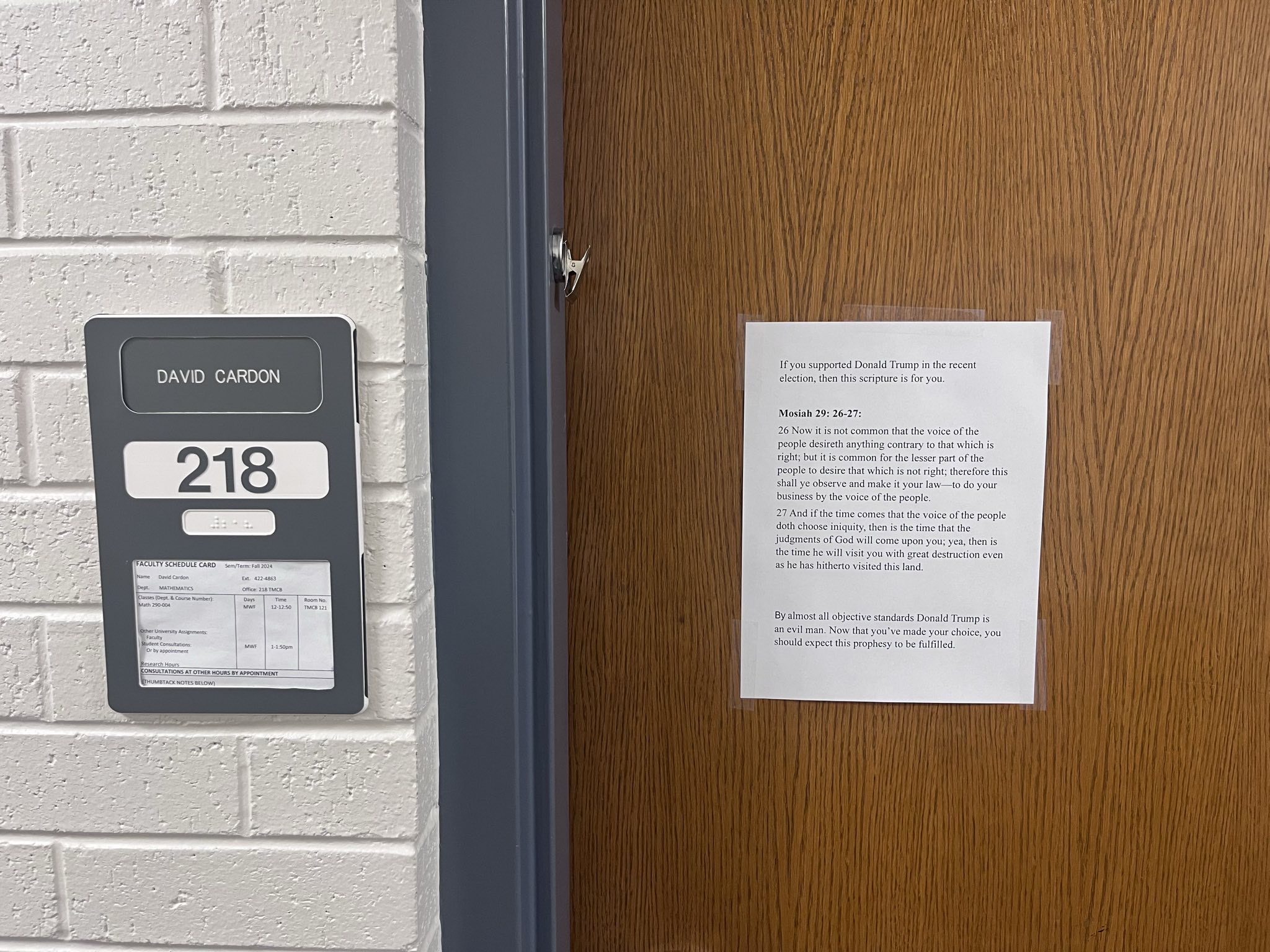 BYU Professor Quotes Scripture to Condemn Trump Voters